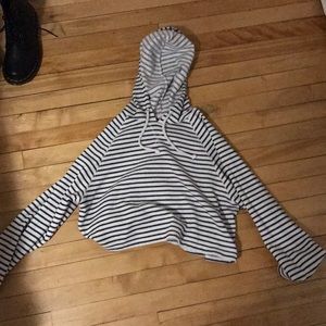 Cropped hoodie striped women